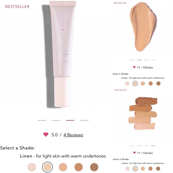 INNER BEAUTY Skin Tint Foundation LINEN buildable coverage natural finish NEW - Picture 2 of 11